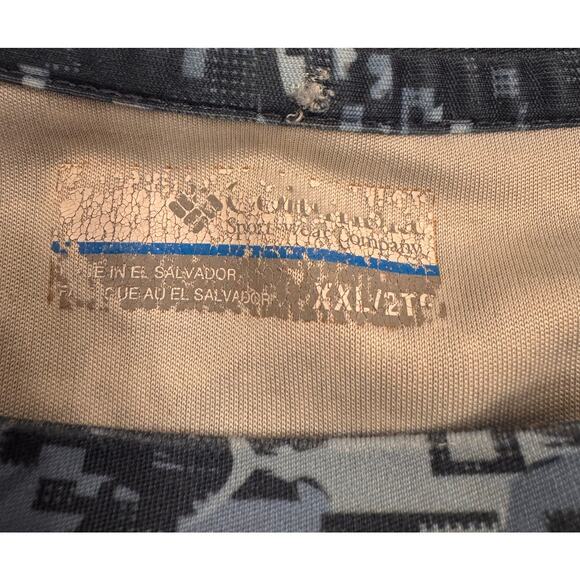 Columbia PFG Men's Fishing Shirt Blue Camo Sz XXL - Picture 3 of 4